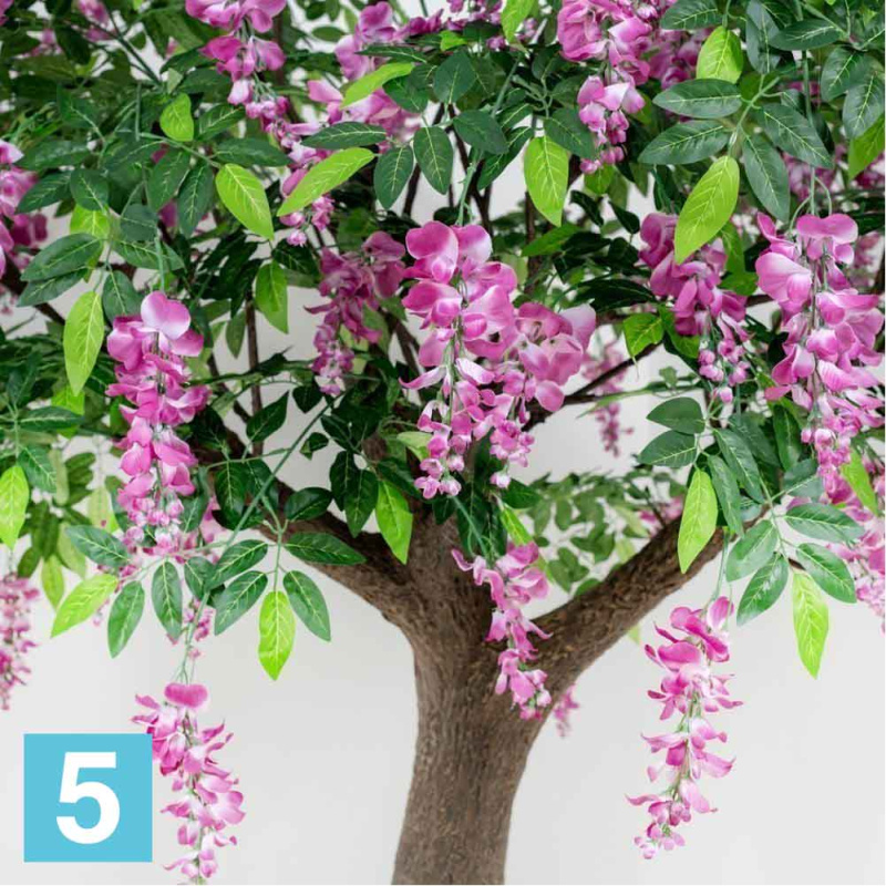 Глициния искусственная Alseed, вистерия, малиновая, d- 180, h-300  см.