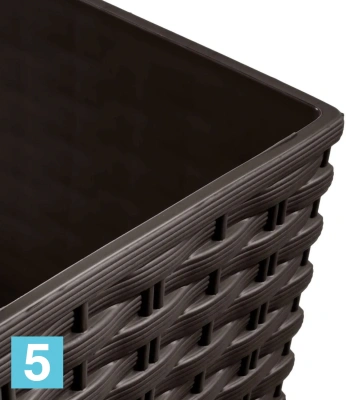 Напольное кашпо Prosperplast RATO LOW, венге 32-l, 32-w, 33-h