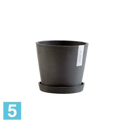 Кашпо с автополивом Ecopots Amsterdam, антрацит 20-d, 18-h
