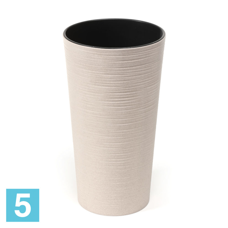 Кашпо Lamela Lilia Eco Dluto, белое 25-d, 46,5-h