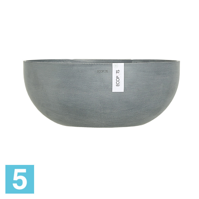 Подвесное кашпо Ecopots Sofia, серо-голубое 43-l, 25-w, 18-h