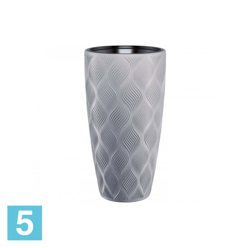 Кашпо FORM-PLASTIC Flow Slim, платина 30-d, 48-h