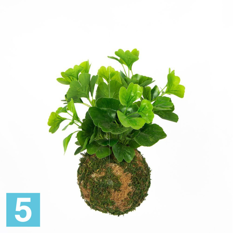 Кокедама искусственная Alseed, d-15 "Гинкго", латекс