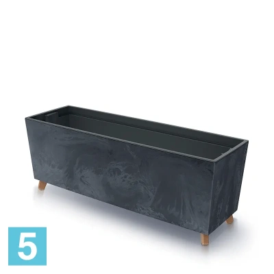 Кашпо Prosperplast URBI CASE BETON EFFECT, антрацит 77-l, 23,5-w, 30-h