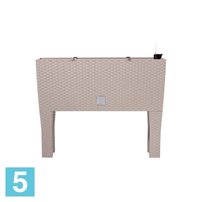 Прямоугольное кашпо Prosperplast RATO CASE HIGH с автополивом, мокко 60-l, 25-w, 46-h