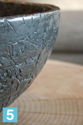 Напольное кашпо Fleur ami Crackle Bowl Aluminium 40-d, 18-h, серебряное в #REGION_NAME_DECLINE_PP#