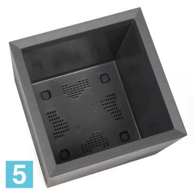 Кашпо на колесиках Lamela KARO Eco Recycled Beton, серое 40-l, 40-w, 40-h