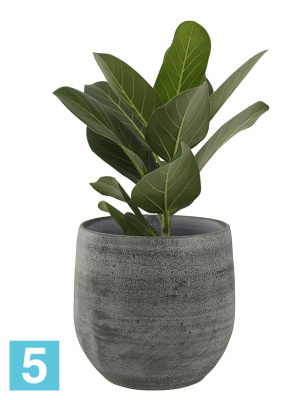 Кашпо Esra pot mystic, серое d-18 h-16 см