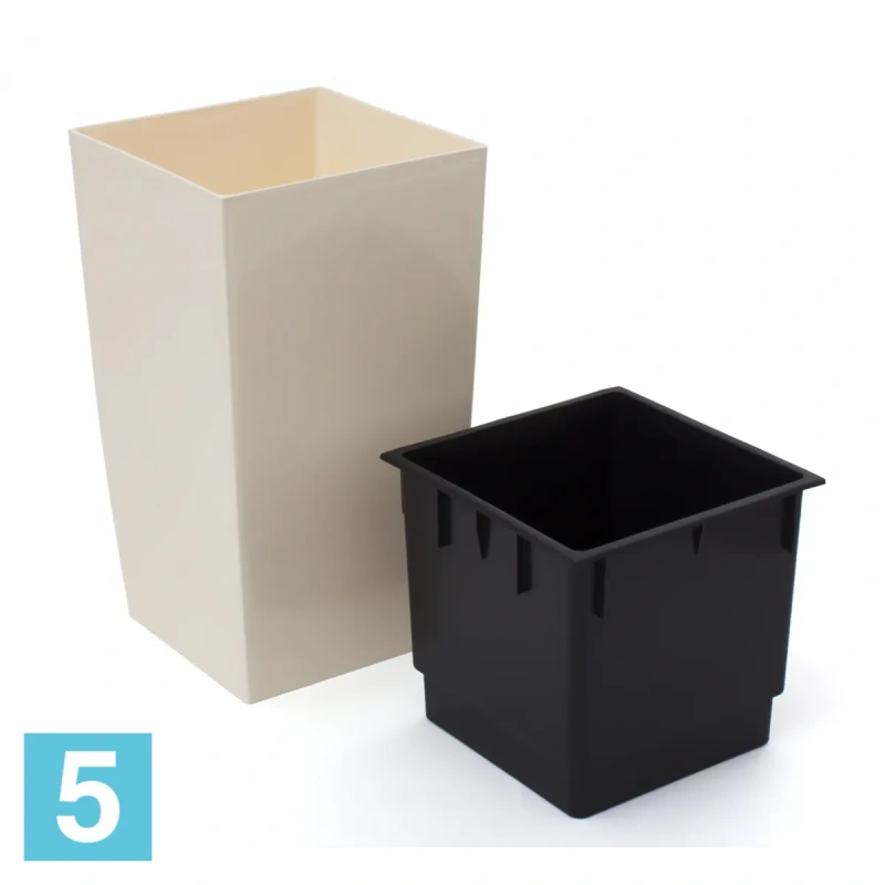 Высокое кашпо Prosperplast COUBI SQUARE HIGH, графит 29-l, 29-w, 53-h