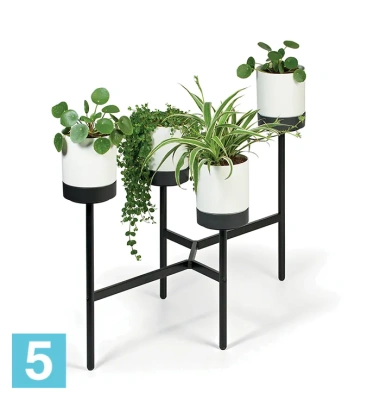 Кашпо на металлической подставке Prosperplast Bloomie Stand, белое 125-l, 55-w, 81,5-h