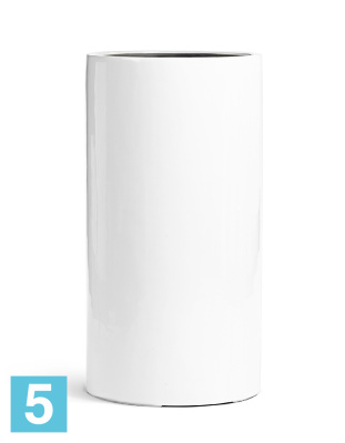 Кашпо TREEZ Effectory Gloss Высокий цилиндр, белый глянцевый лак 31-d, 60-h в Москве
