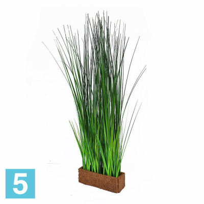 Трава осока разноуровневая в кокосовом боксе искусственная Alseed, 25*8*8