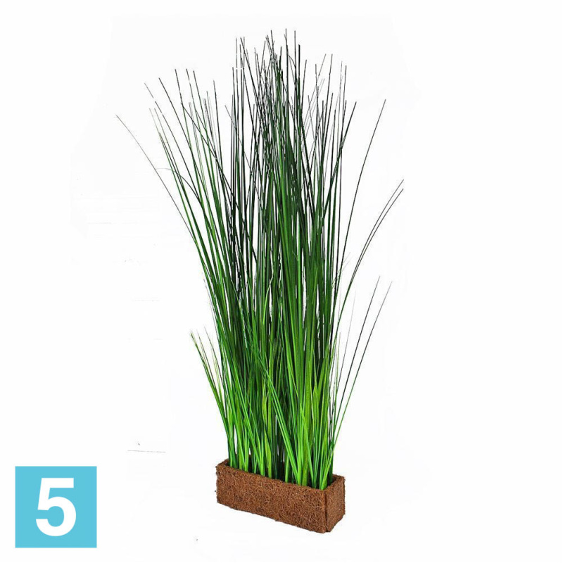 Трава осока разноуровневая в кокосовом боксе искусственная Alseed, 25*8*8