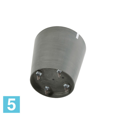 Большое кашпо на колёсиках Ecopots Amsterdam, серое 80-d, 72-h