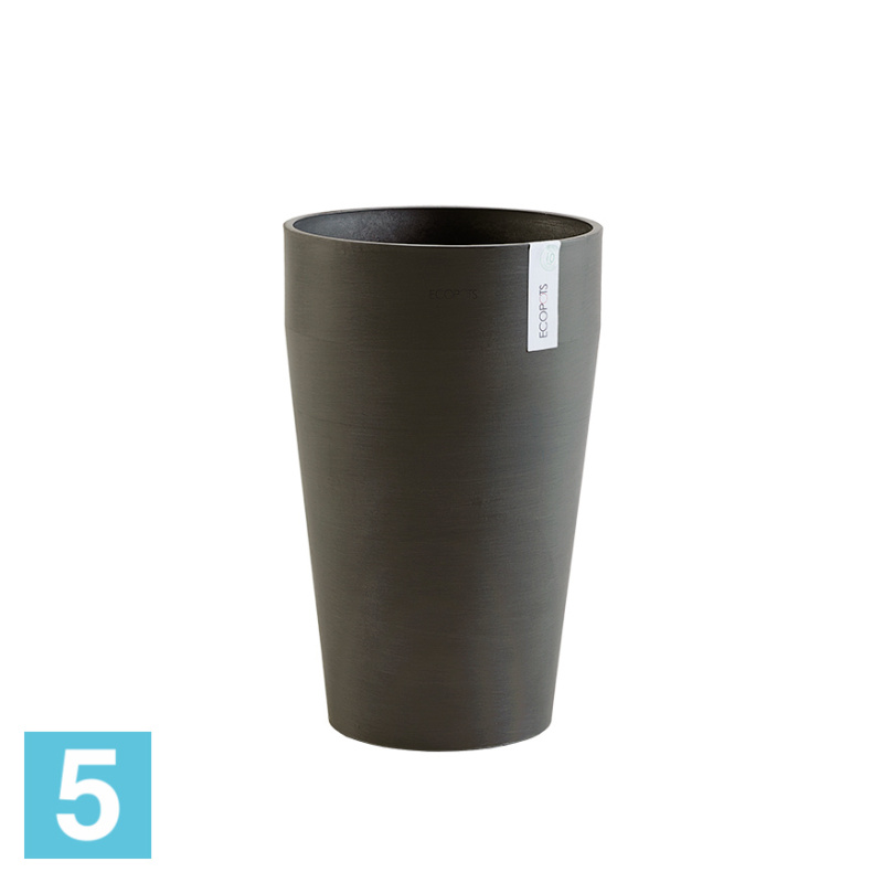 Высокое кашпо Ecopots Sankara-MH, антрацит 35-d, 55-h