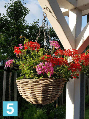 Кашпо подвесное Rattan hanging basket antique, серое d-40 h-17 см в #REGION_NAME_DECLINE_PP#