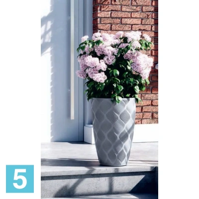Кашпо FORM-PLASTIC Flow Slim, платина 30-d, 48-h