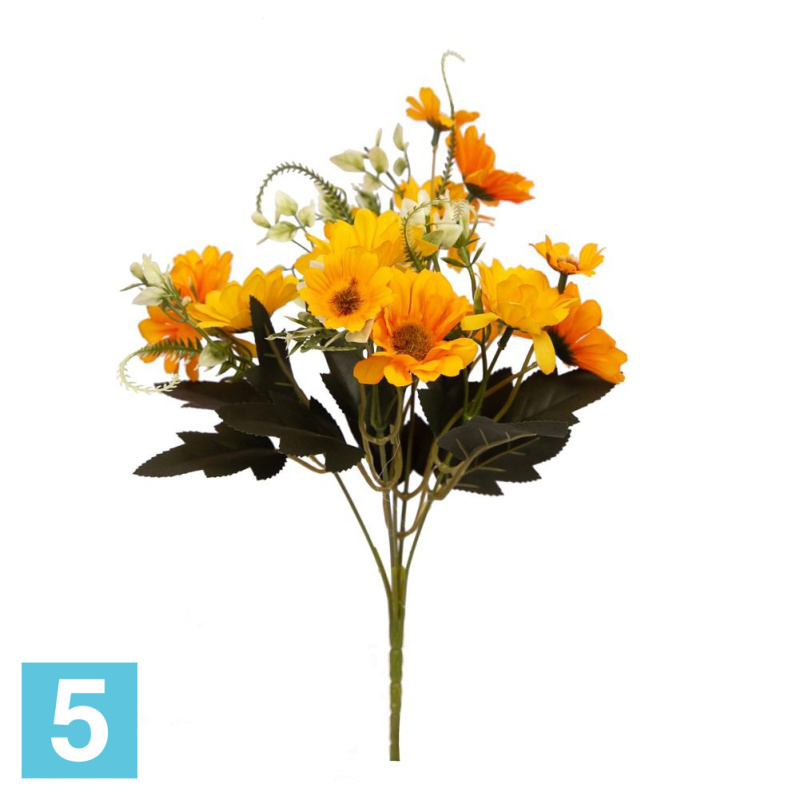 Букет маргариток*5 искусственный Alseed, h-30 см.