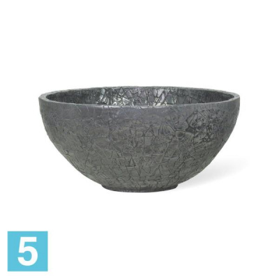 Напольное кашпо Fleur ami Crackle Bowl Aluminium 40-d, 18-h, серебряное в Москве