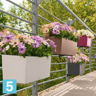 Кашпо с автополивом Lechuza Balconera Color, темно-серое 50-l, 19-w, 19-h