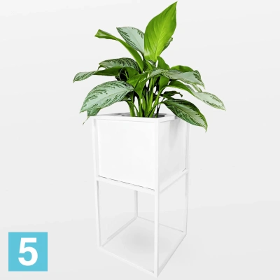 Кашпо КУБО ДЕ МАДЕРА 33-l, 33-w, 65-h, белое