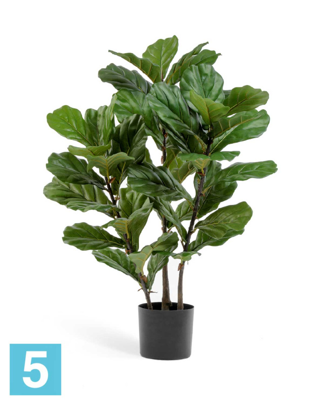 Фикус искусственный TREEZ Collection Лирата куст на стволах 95h