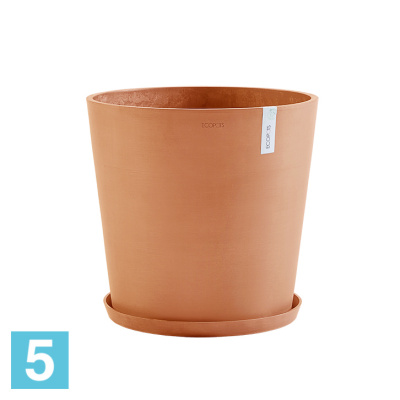 Кашпо с автополивом Ecopots Amsterdam, терракотовое 30-d, 26-h