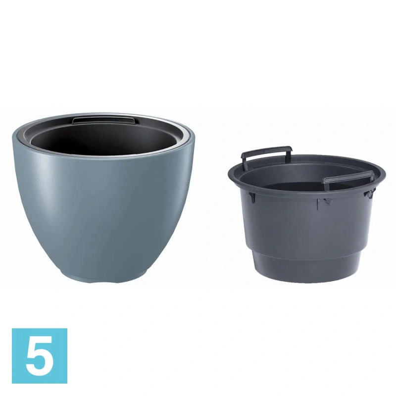 Кашпо Prosperplast HEOS конус, серое 57-d, 43,5-h