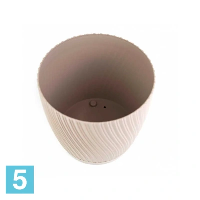 Кашпо FORM-PLASTIC Mika Eco круглое с поддоном, серо-коричневое 18,7-d, 17,23-h