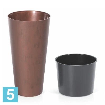 Кашпо Prosperplast Tubus Slim Corten, кортен сталь 25-d, 47,6-h