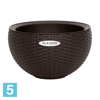Подвесное кашпо Ola Dom Rattan, коричневое 34-d, 20,9-h