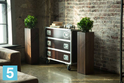 Кашпо CUBO DE MADERA - ALTO CRESTA 30-l, 30-w, 60-h, коричневое в #REGION_NAME_DECLINE_PP#