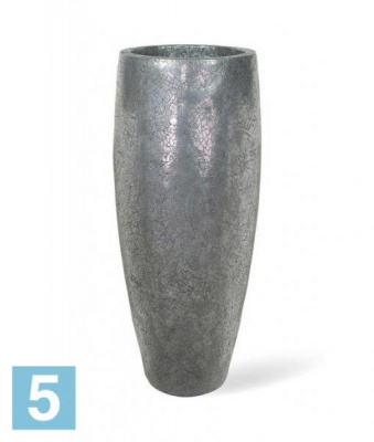 Высокое кашпо Fleur ami Crackle Aluminium 50-d, 120-h, серебряное в Москве