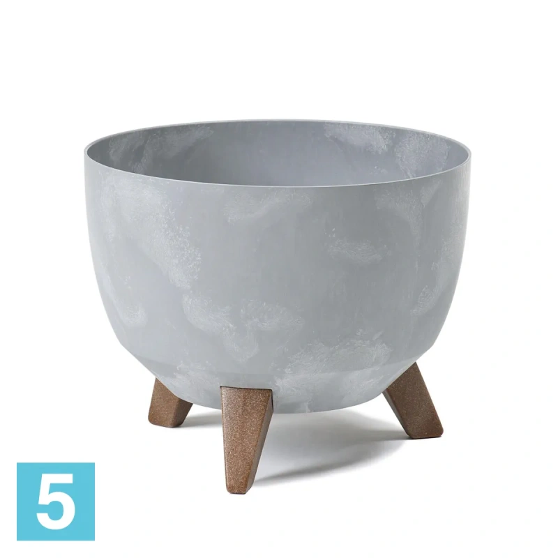 Кашпо Lamela Roma Recycled Beton, серый бетон 33-d, 22-h