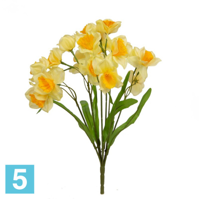 Букет Нарцисса*7 искусственный Alseed, h-38 см.