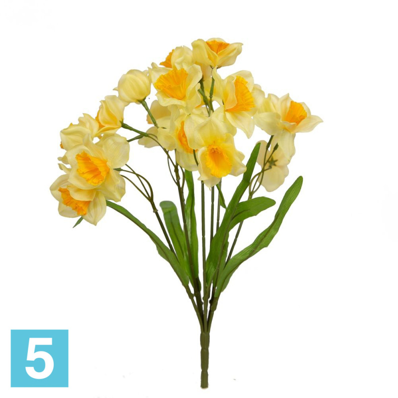Букет Нарцисса*7 искусственный Alseed, h-38 см.