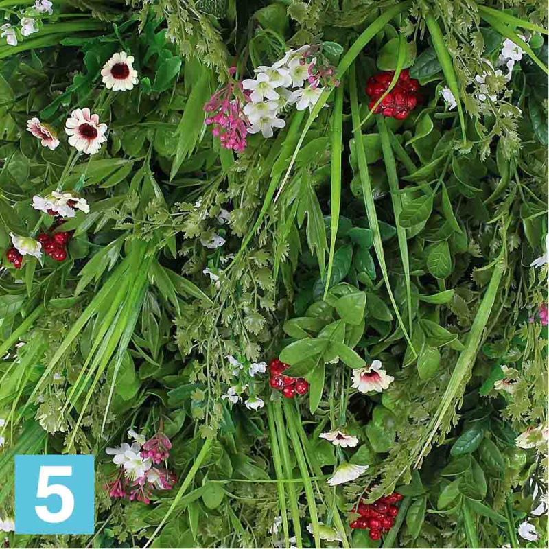 Фитостена ягодами и незабудками искусственная Alseed, 40х60