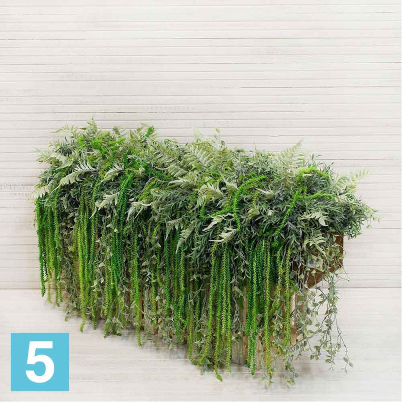 Композиция зелень искусственная Alseed, патина, в кок.боксе, 50*12*18