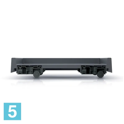 Подставка на колесах Prosperplast Mobile Saucer Square, антрацит 36,6-l, 36,6-w, 6-h