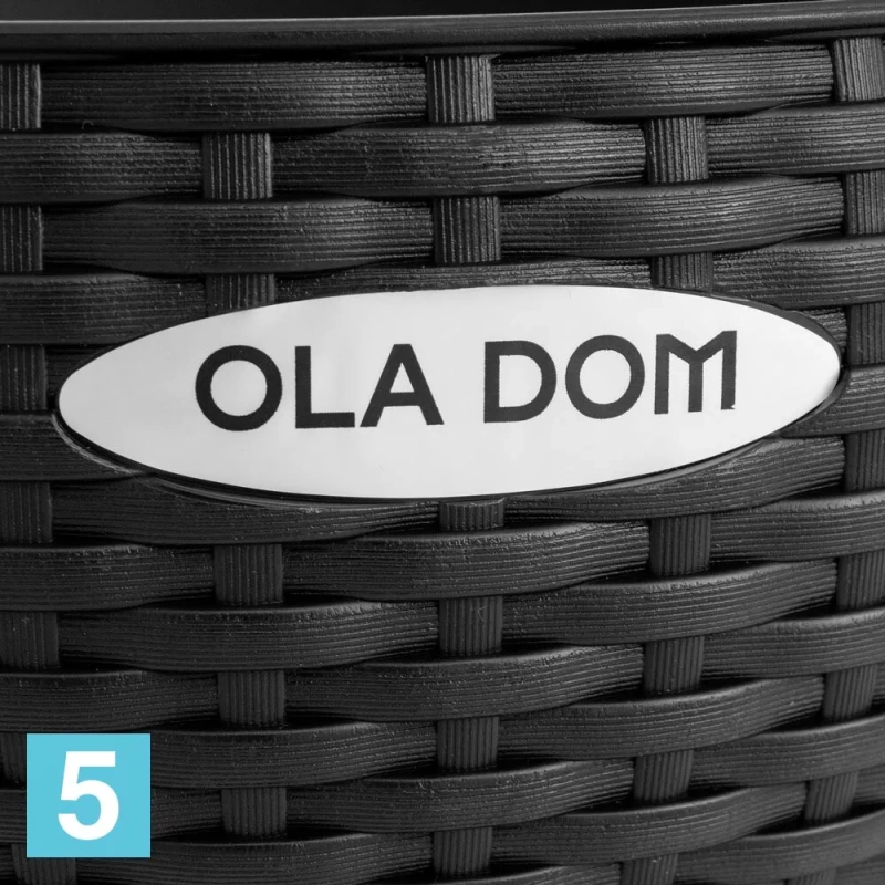 Подвесное кашпо Ola Dom Rattan, антрацит 34-d, 20,9-h