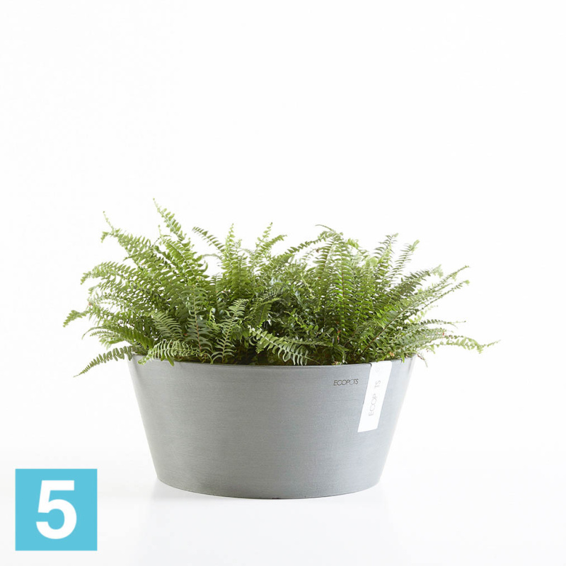 Напольное кашпо Ecopots Frankfurt, серое 50-d, 26-h