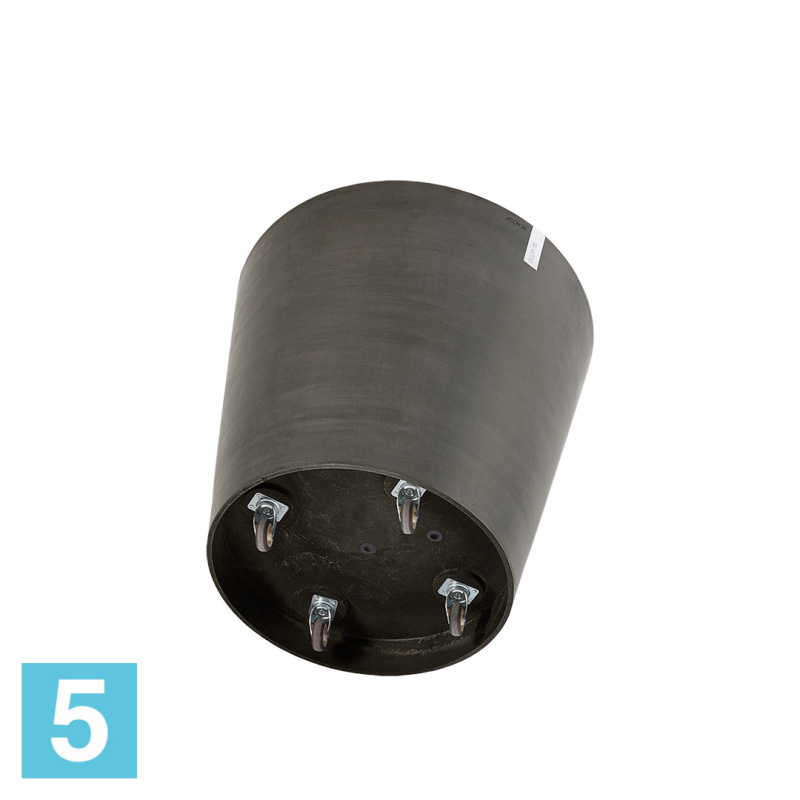 Большое кашпо на колёсиках Ecopots Amsterdam, антрацит 80-d, 72-h
