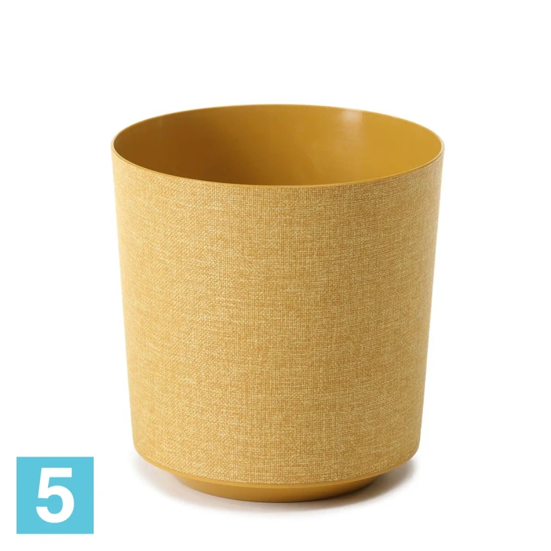 Кашпо Lamela GAMA Textil, горчичное 25,5-d, 27-h