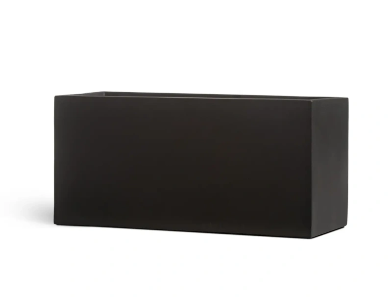 Кашпо TREEZ Effectory Black Stone Низкий прямоугольник, антрацит 100-l, 45-w, 45-h