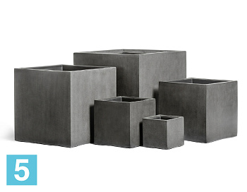 Кашпо TREEZ Effectory Beton Куб, тёмно-серый бетон 60-l, 60-w, 60-h в #REGION_NAME_DECLINE_PP#