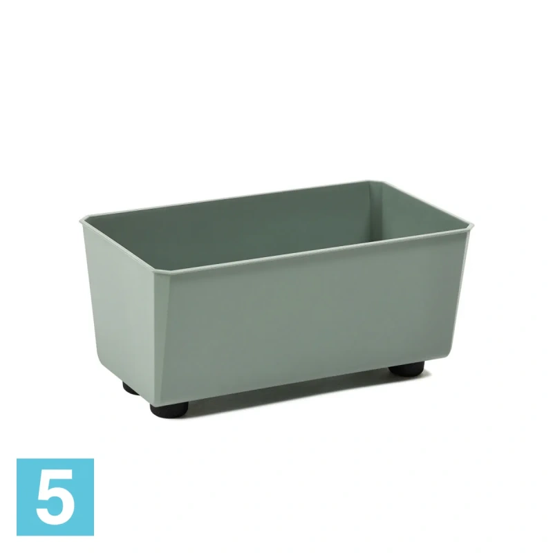 Кашпо на ножках Lamela Saga Eco Recycled, серо-зеленое 28,5-l, 17-w, 14-h