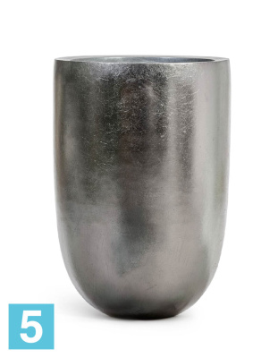 Кашпо TREEZ Effectory Metal Высокий конус-Чаша, стальное серебро 46-d, 67-h в Москве