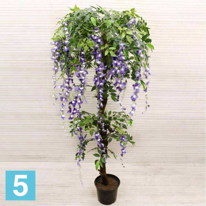 Глициния искусственная Alseed, вистерия, Королевская, сиреневая, h-190  см.