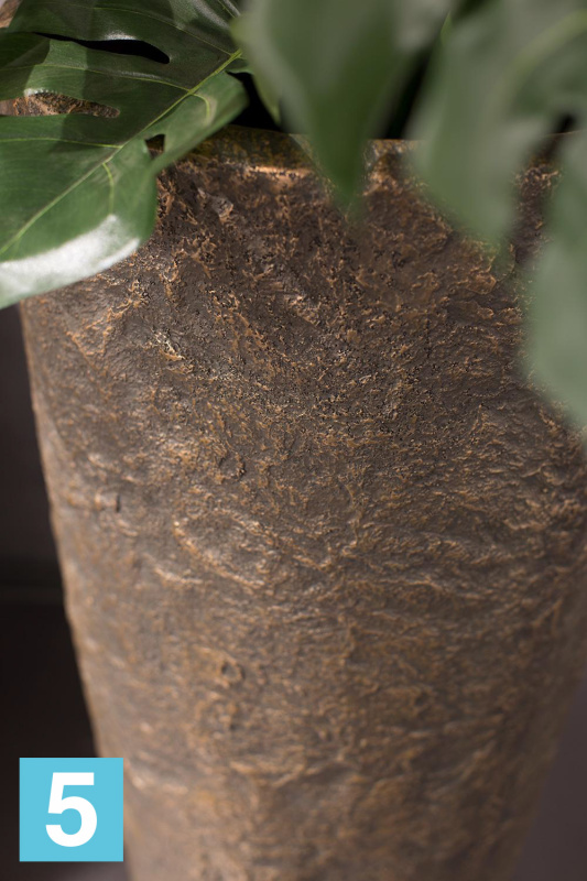Высокое кашпо Fleur ami Rocky Planter 35-d, 79-h, бронзовое