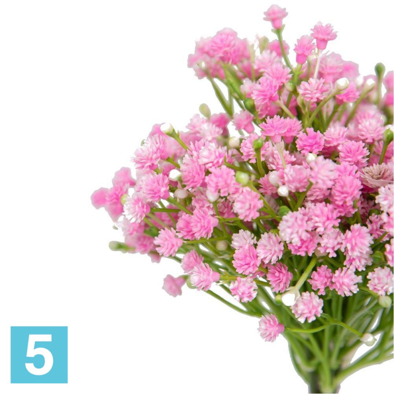 Гипсофила искусственная Alseed, силикон, букет*7ч, фиол,бел,розов
